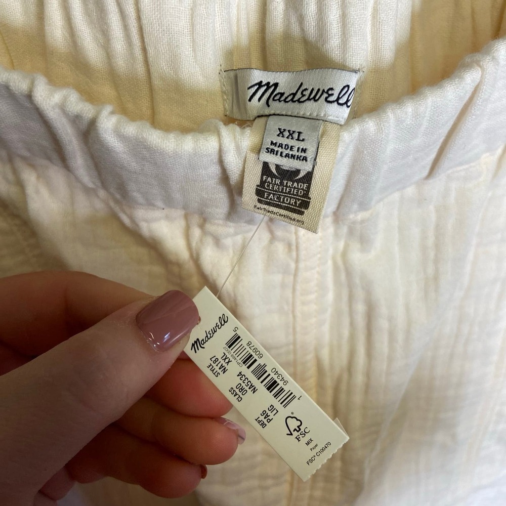 Madewell | Womans Cream Shorts XXL Cotton Pockets - Picture 8 of 9